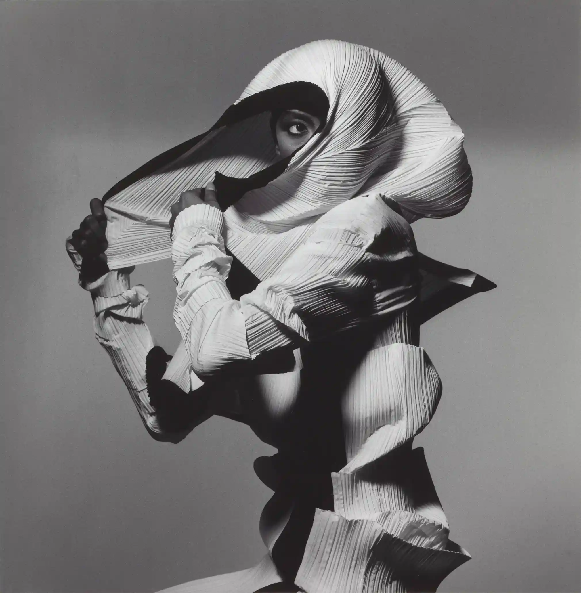 White and Black (for Issey Miyake), New York, 1990. (Nguồn: Irving Penn)